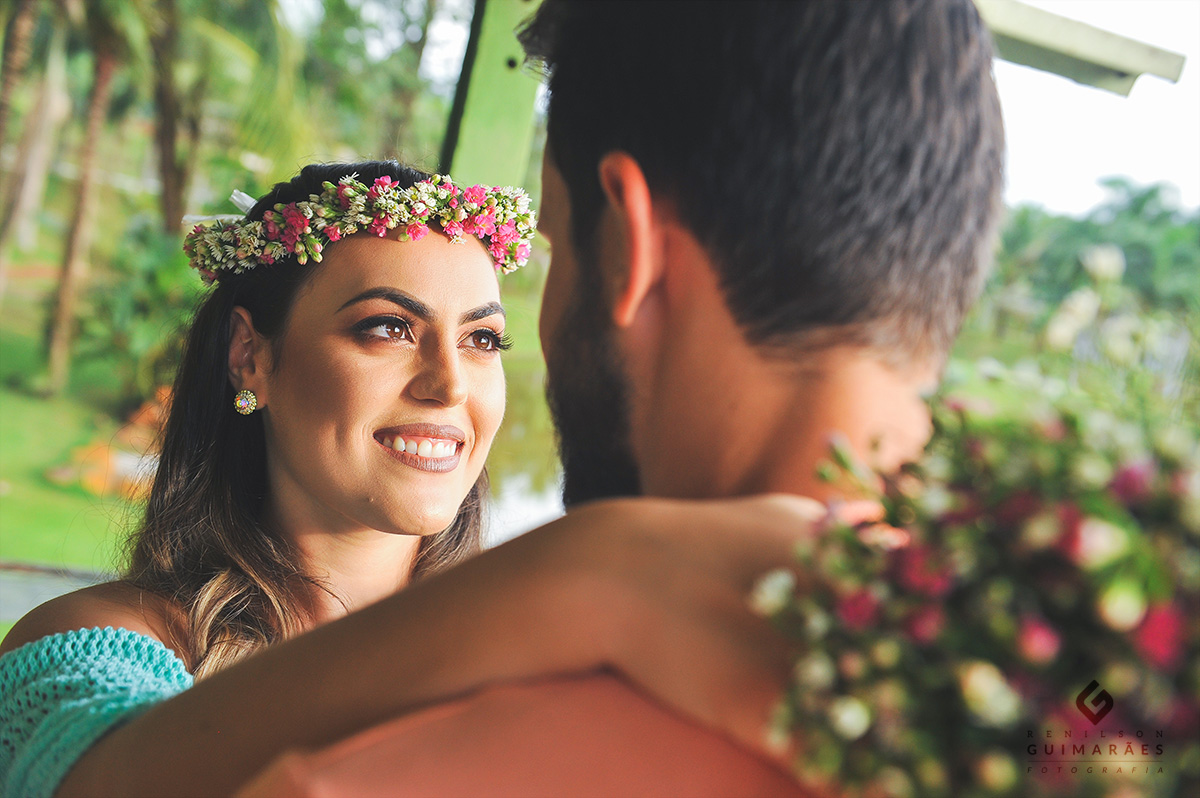 olhar apaixonado da noiva