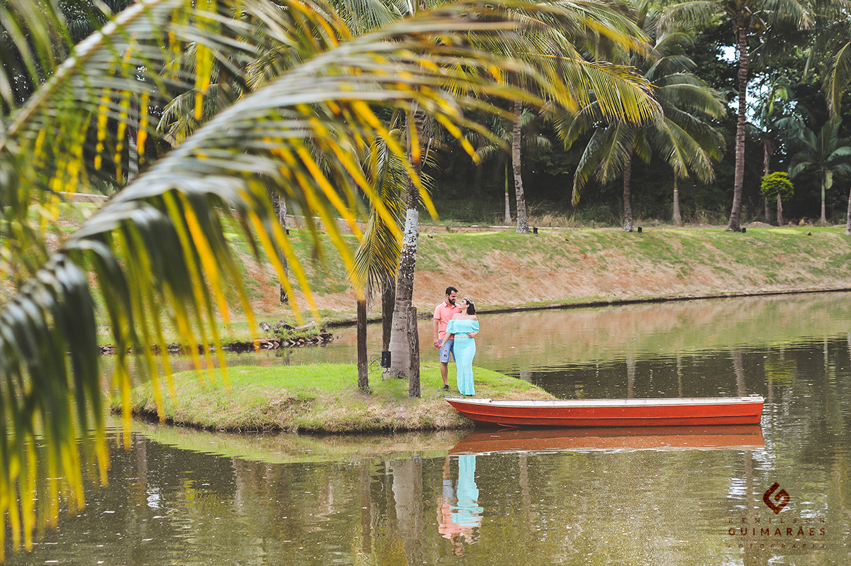 Noivos na pequena ilha