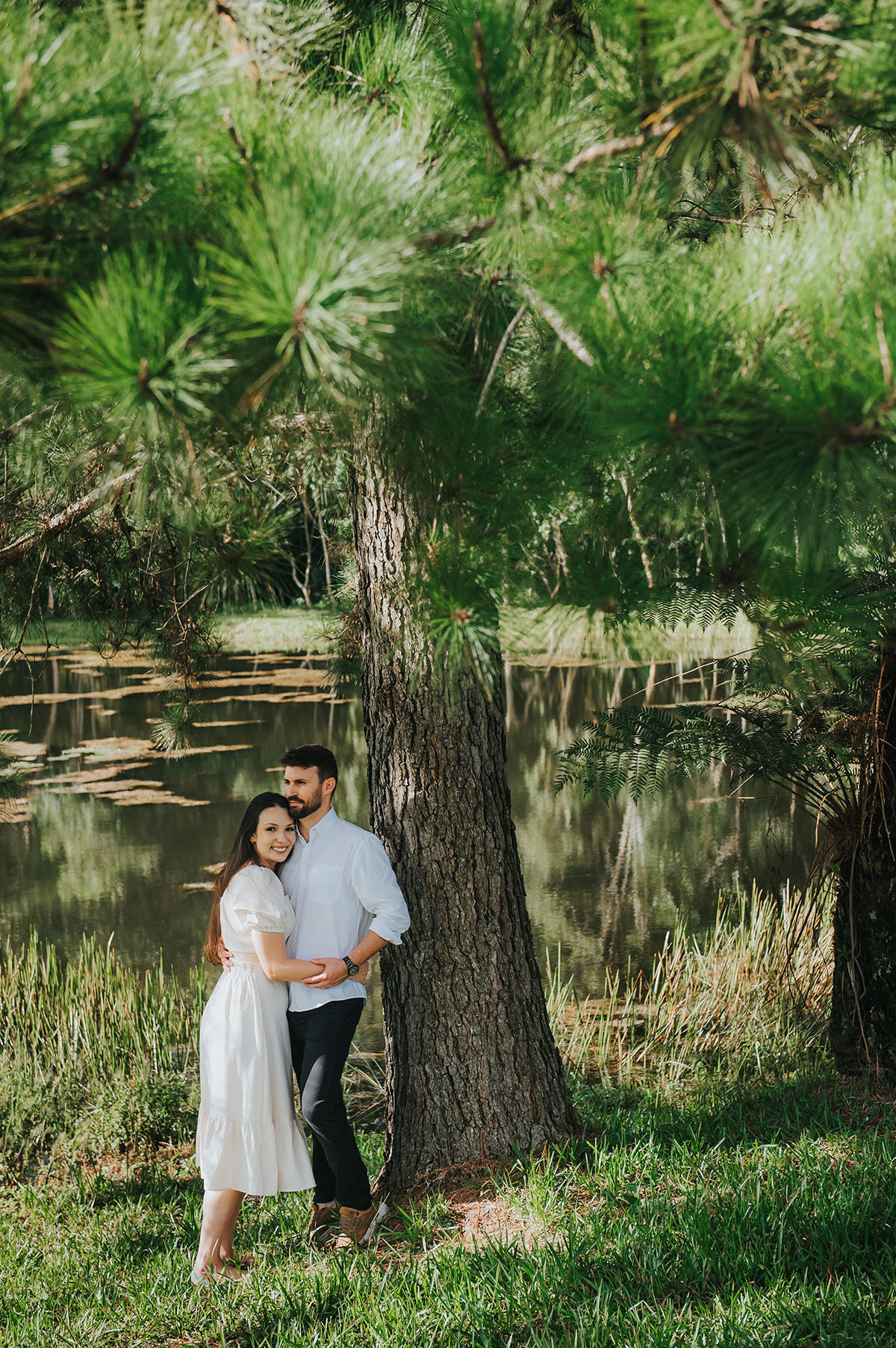 Ensaio pré-wedding na beira do lago