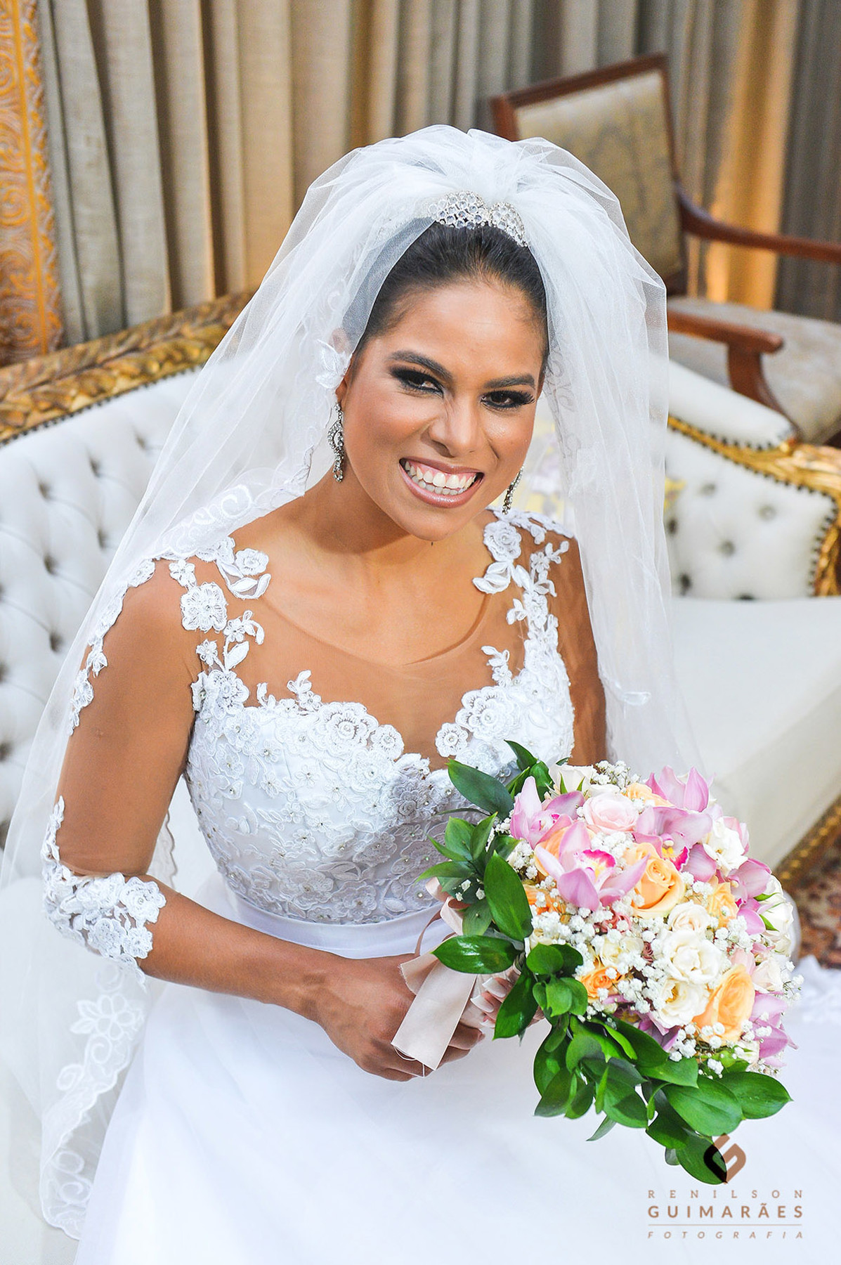 A noiva Natalia pronta