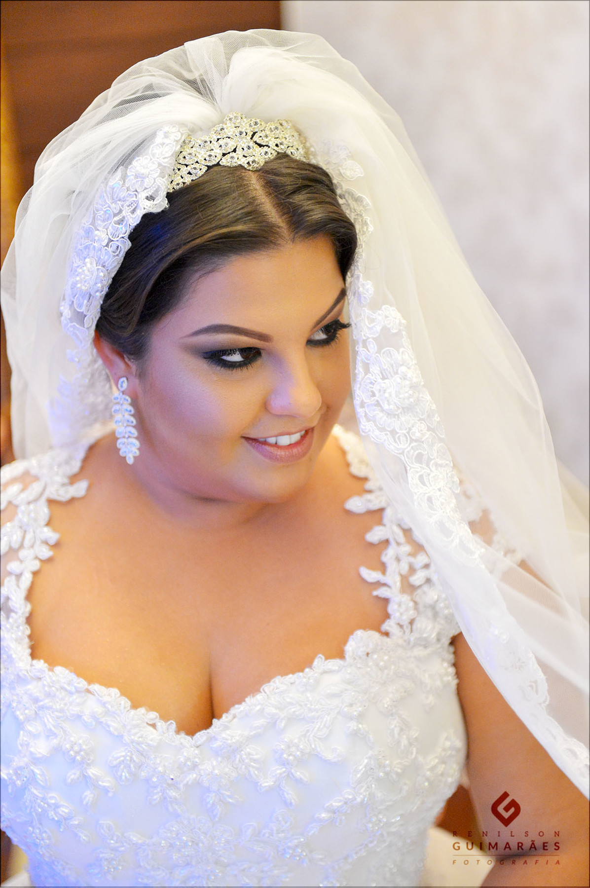 A noiva pronta para sair para a cerimônia