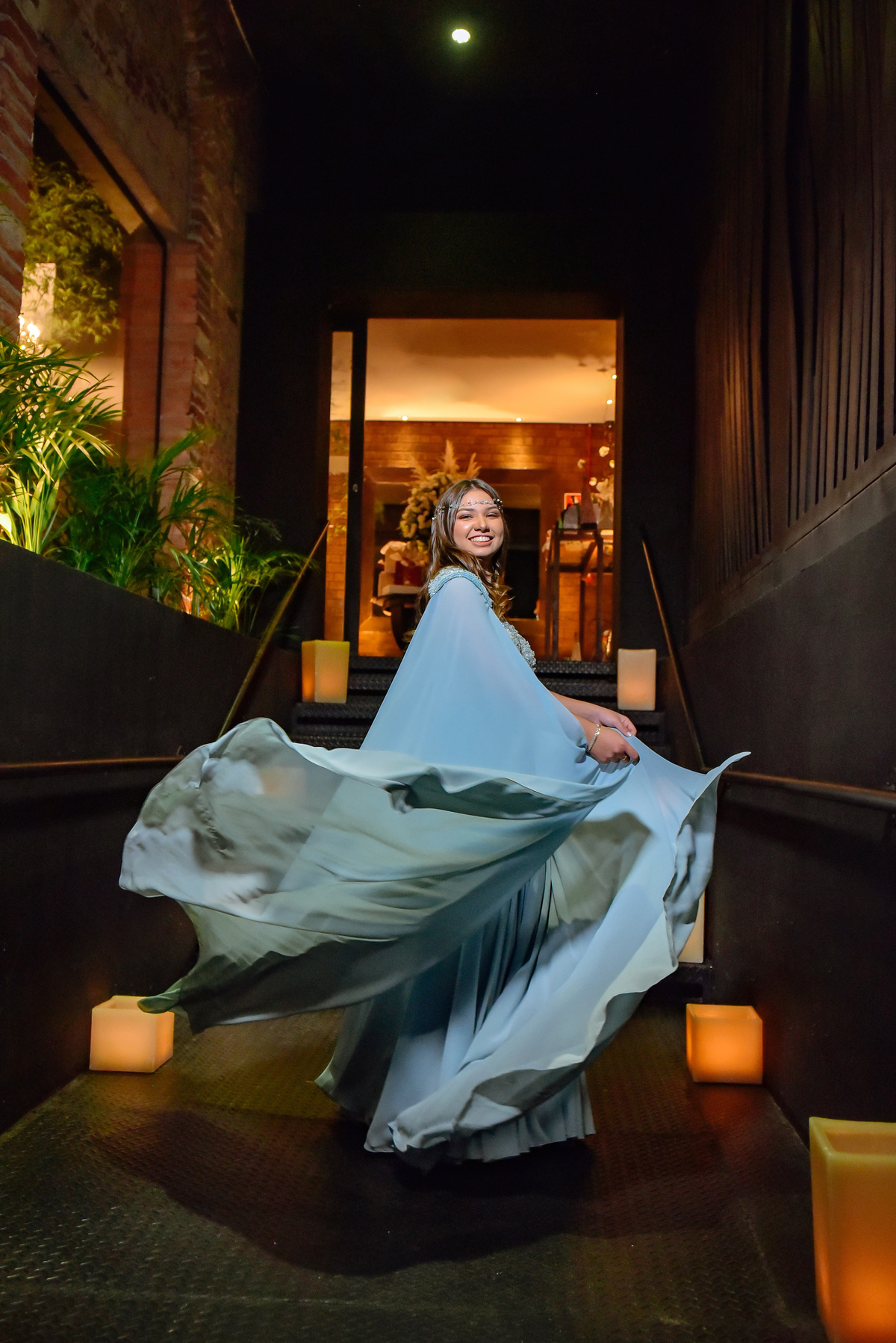 Aniversariante rodando o vestido