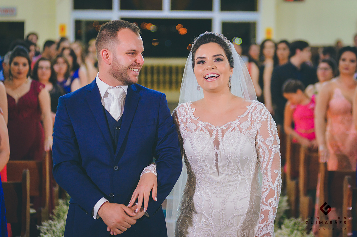 A alegria dos noivos