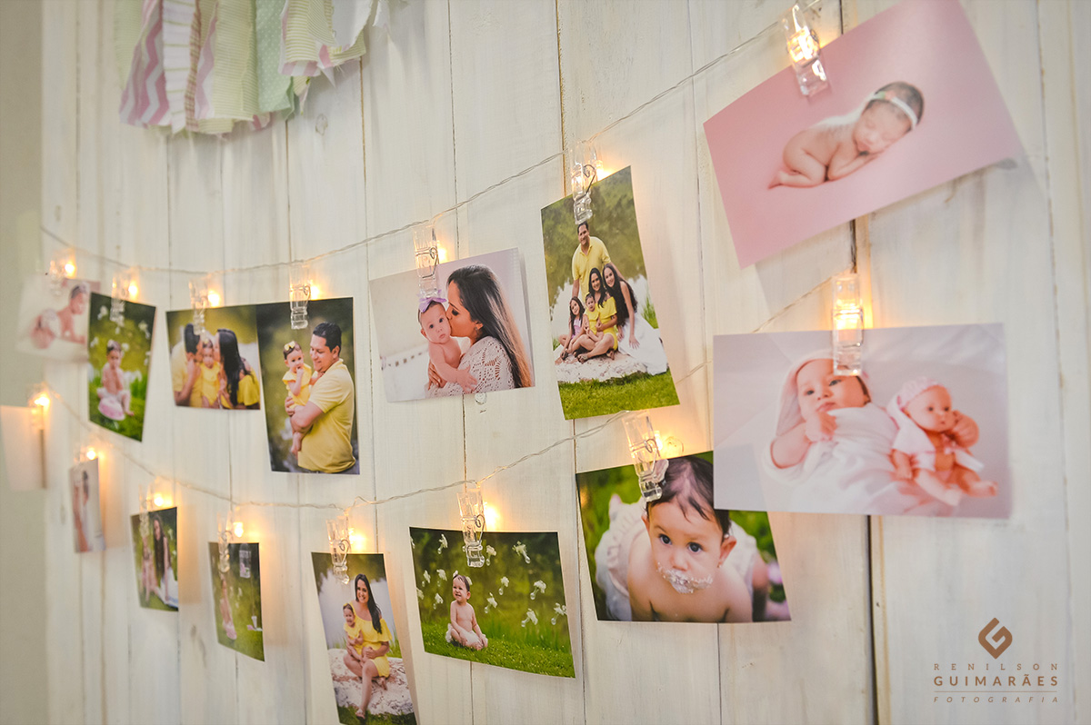 Varal de fotos com led