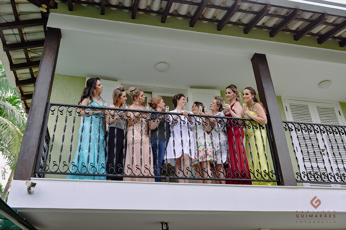 O brinde com as madrinhas