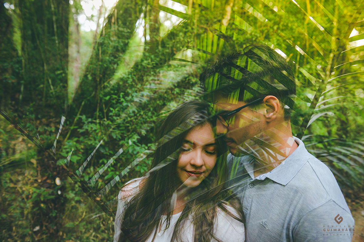 Fotos de dupla exposição no ensaio pré-wedding