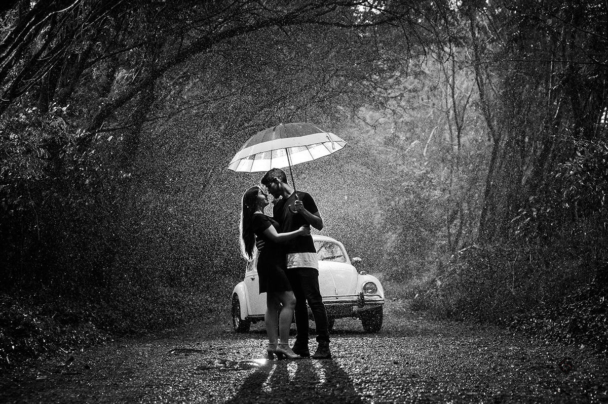 Uma chuva suave no dia do ensaio