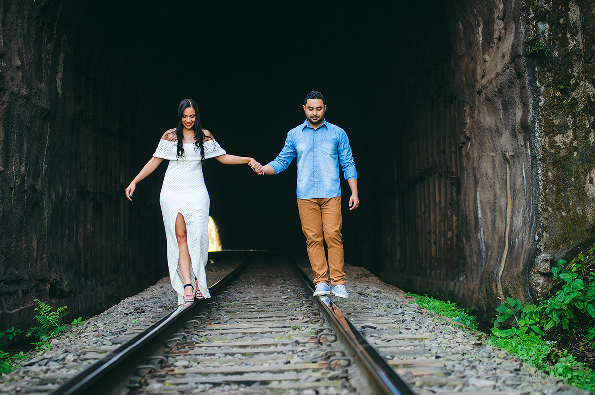 Ensaio na linha de trem