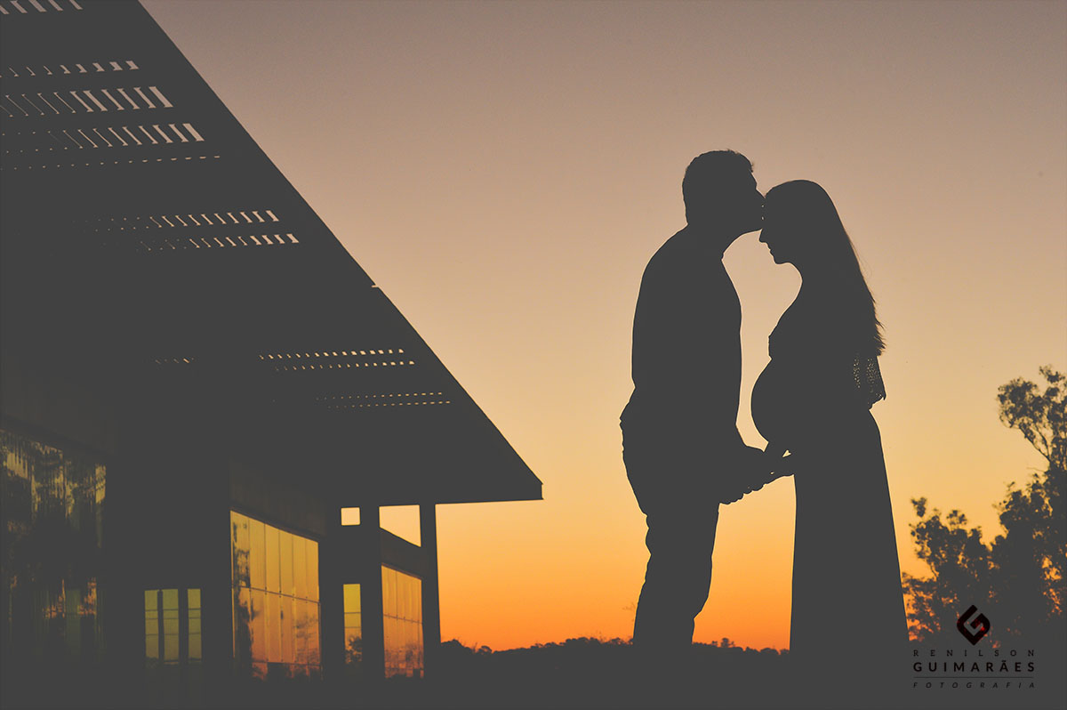 Ensaio gestante - por do sol - natureza