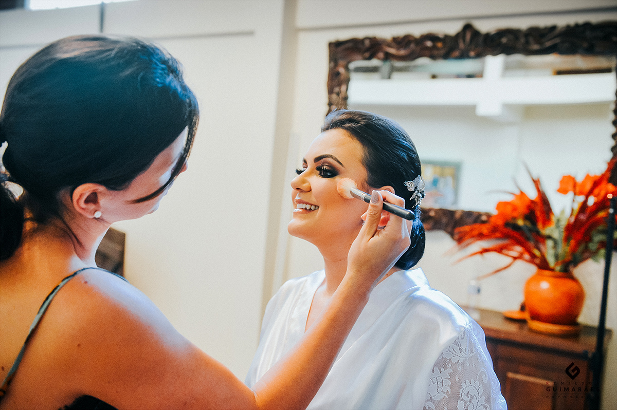 A maquiagem da noiva
