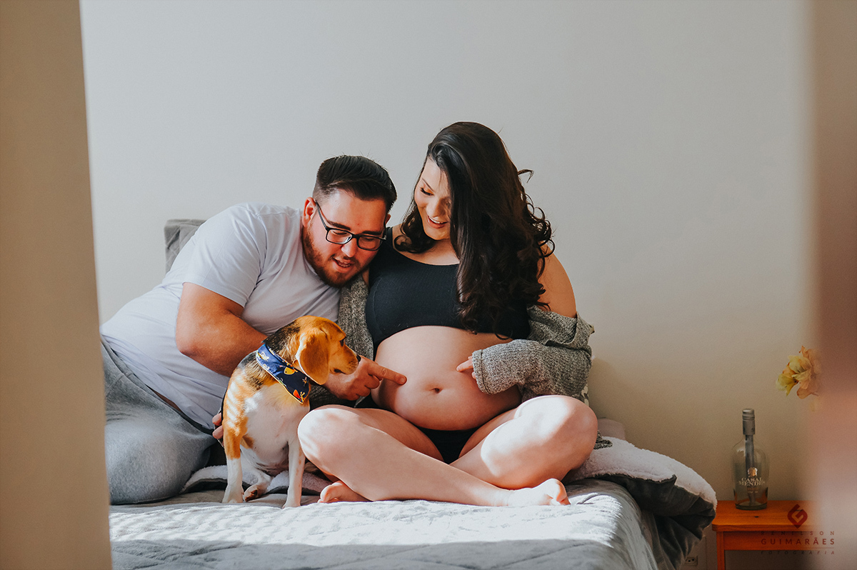Ensaio de gestante com pet
