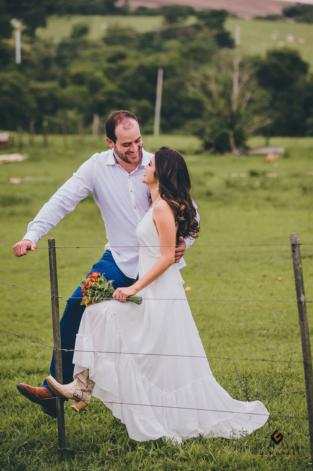 Fotografia de casal na zona rural