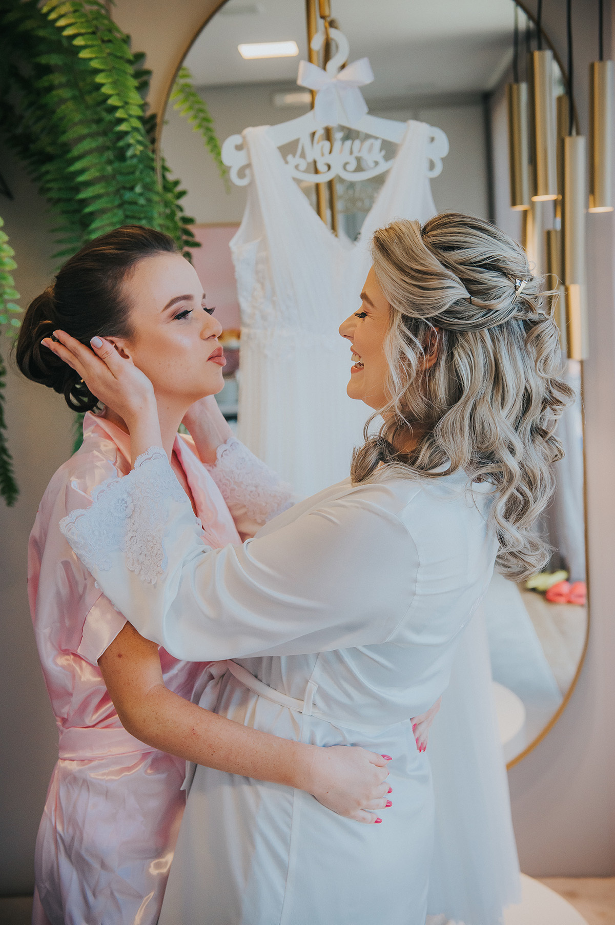 Momento das irmãs antes do casamento