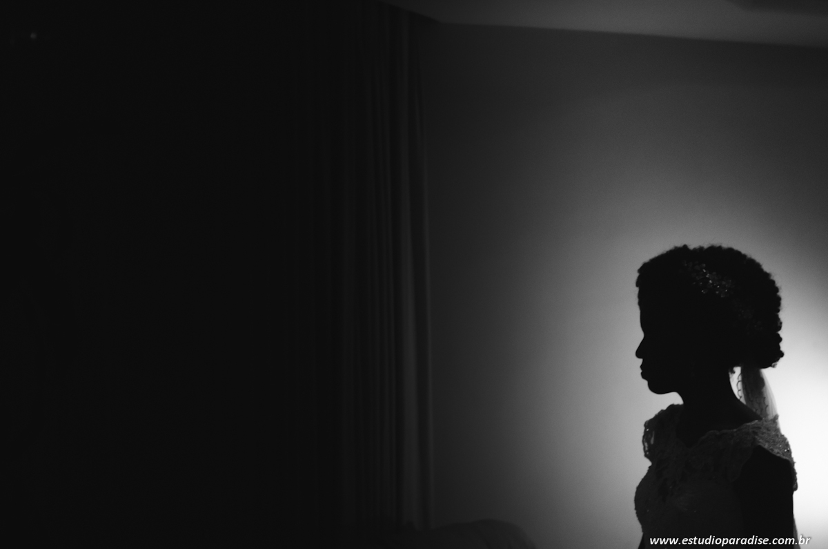 foto da noiva em silhueta