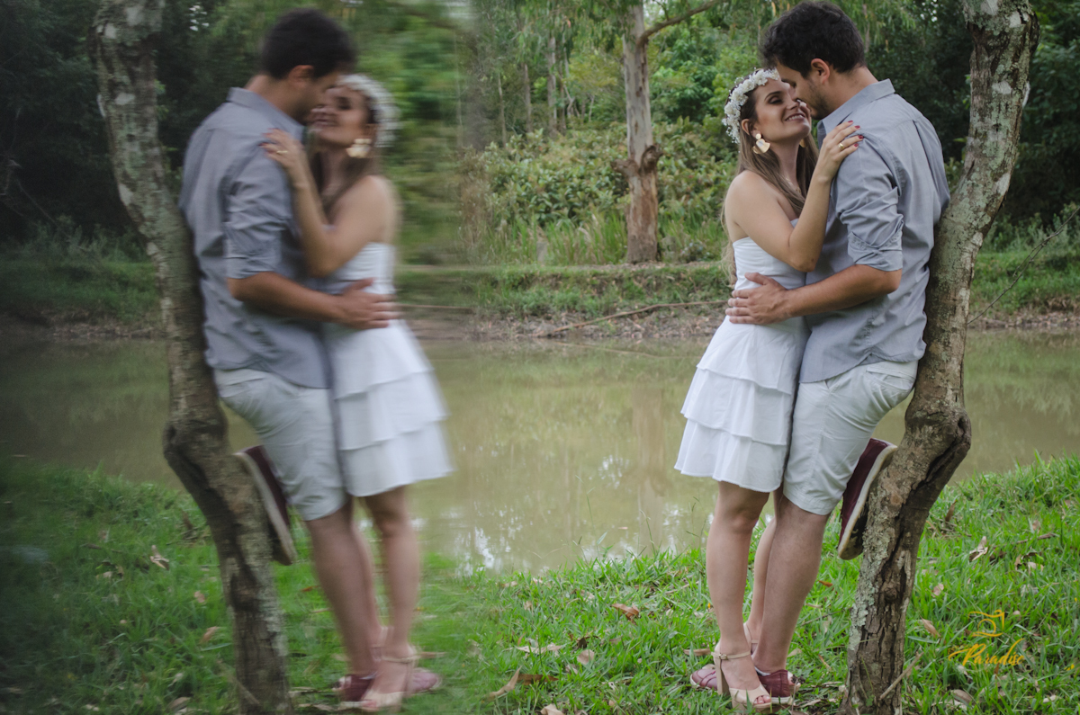 Ensaio pre casamento na natureza criativo