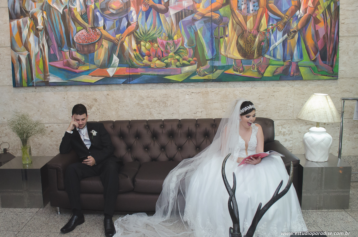 Noiva descontraída depois