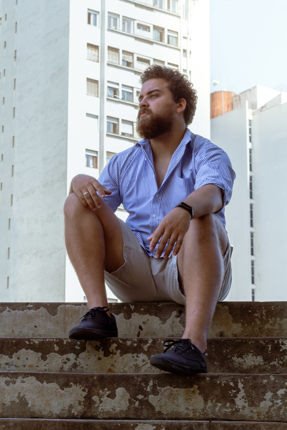 Ensaio fotográfico na escadaria da Praça Roosevelt