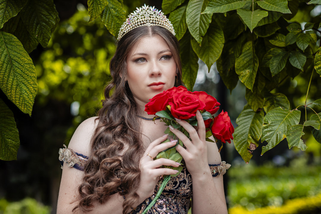 Fotografía elegante de quince años en el Museo El Castillo.