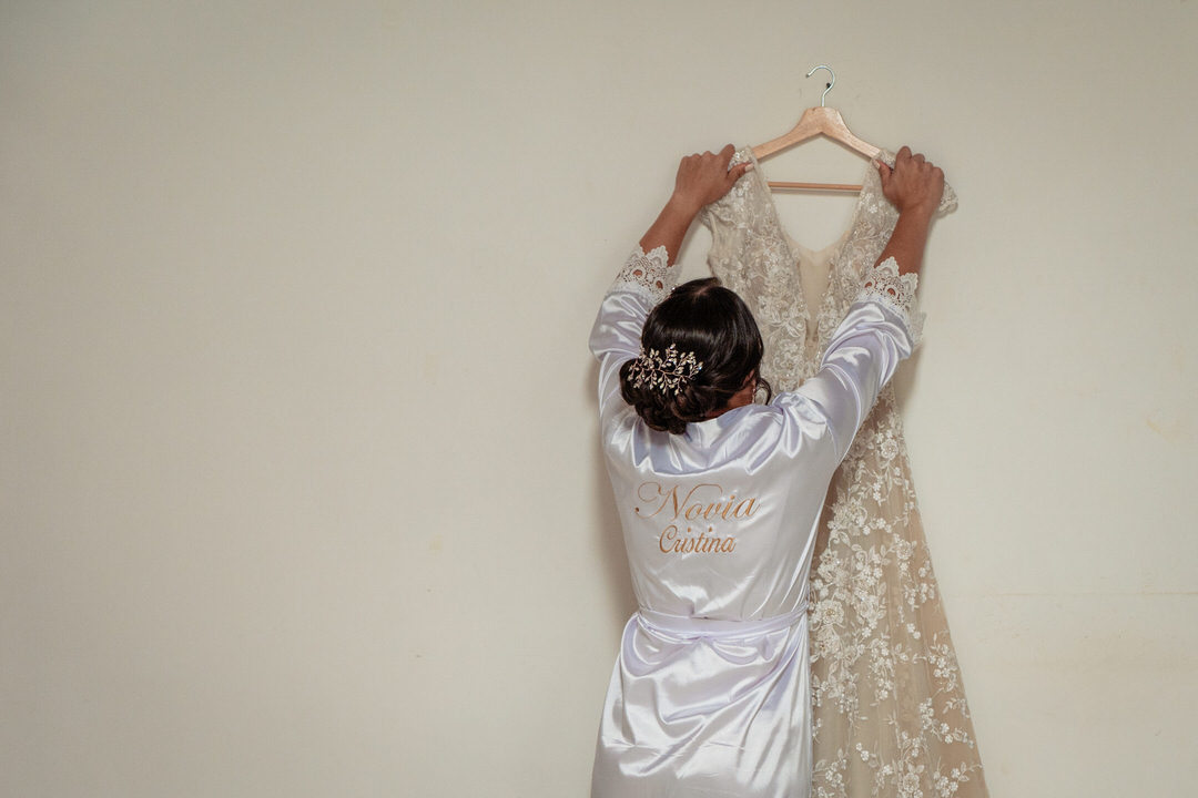 Retrato de los recién casados después de la ceremonia.