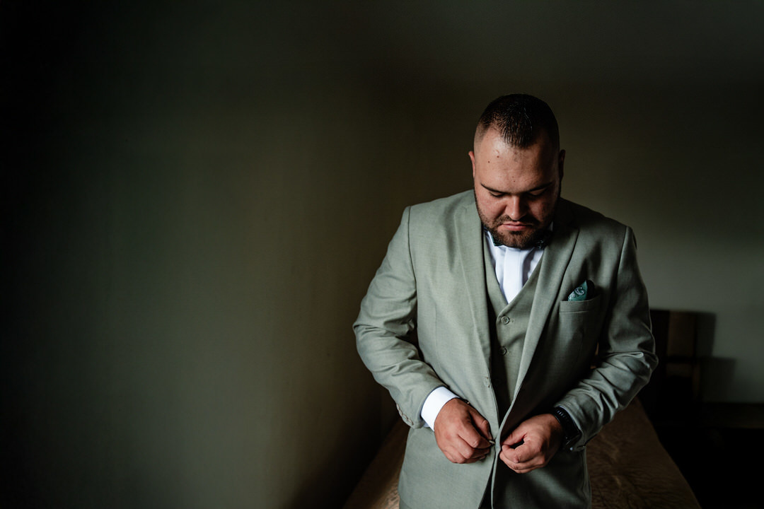 Retrato de los recién casados después de la ceremonia.