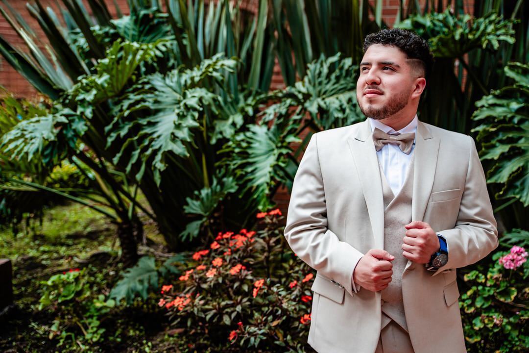 Retrato de los recién casados después de la ceremonia.