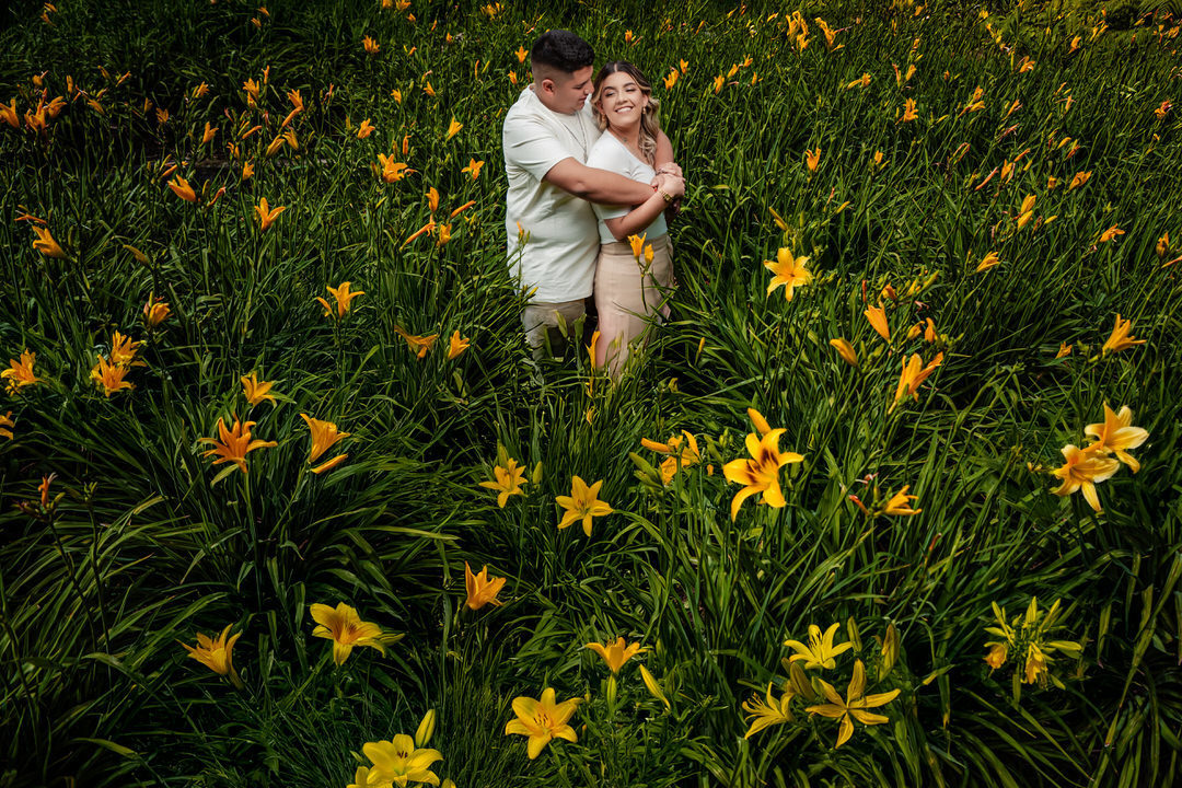 Fotografía de compromiso antes de su matrimonio.