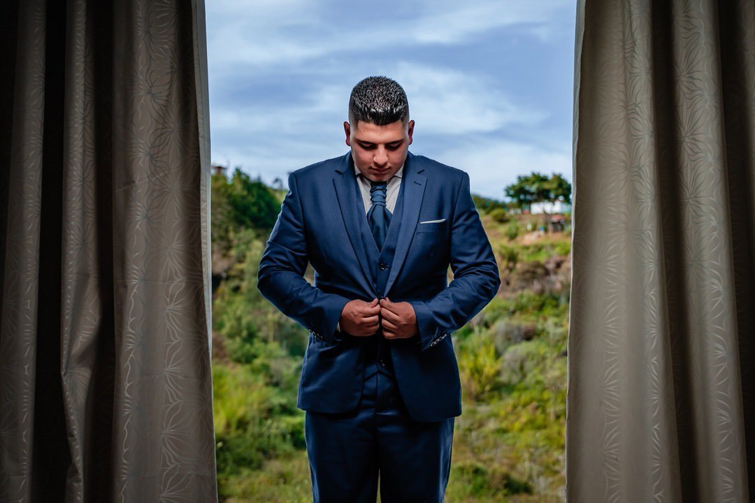 Retrato de los recién casados después de la ceremonia.
