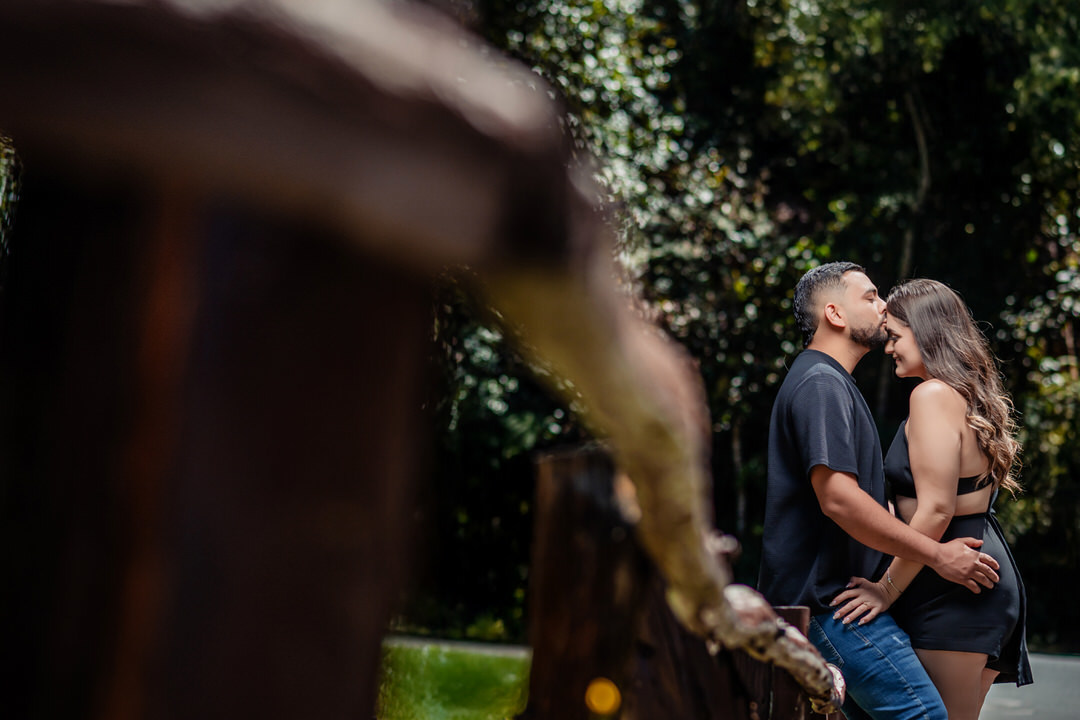 Retrato romántico de una pareja durante su sesión preboda.