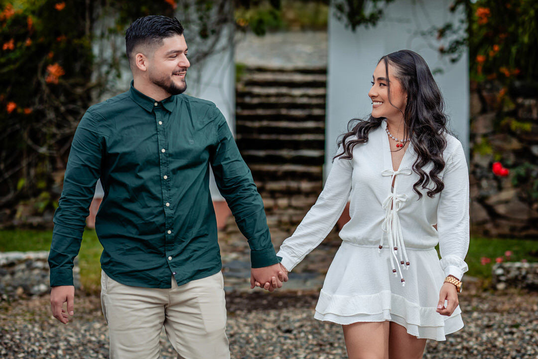 Fotografía de compromiso antes de su matrimonio.