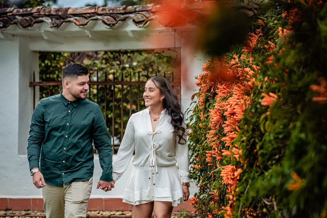 Fotografía de compromiso antes de su matrimonio.