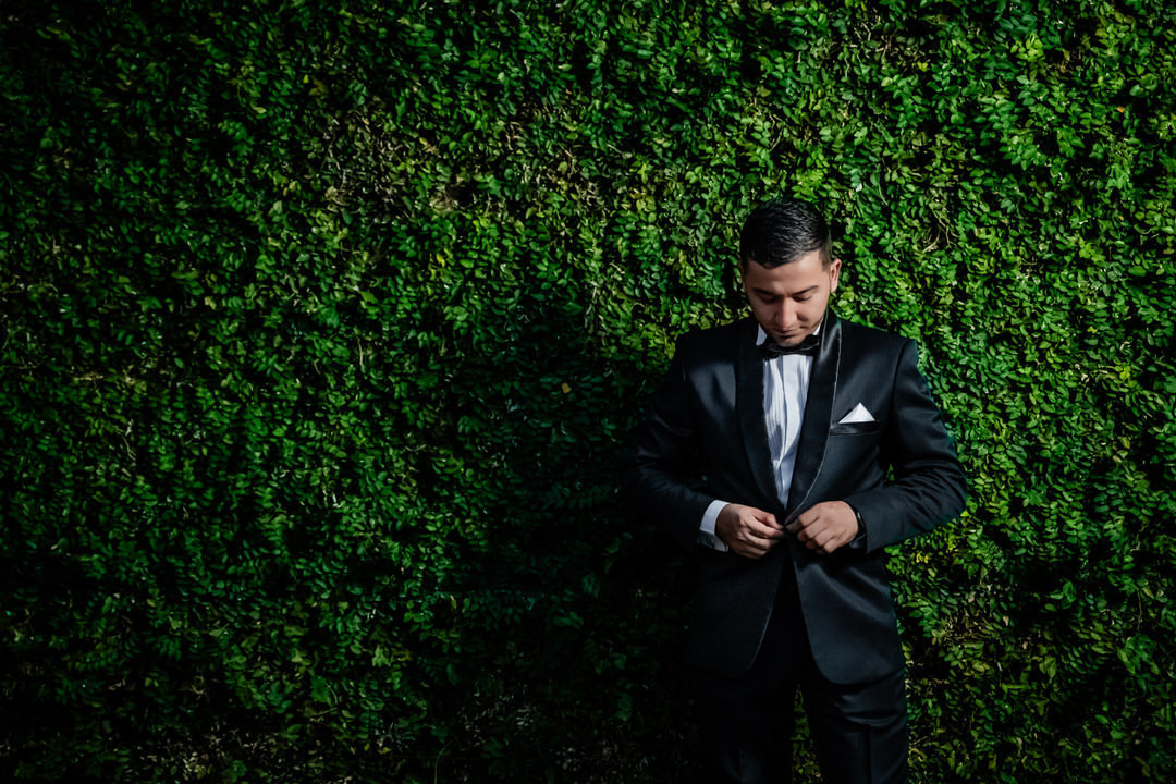Retrato de los recién casados después de la ceremonia.