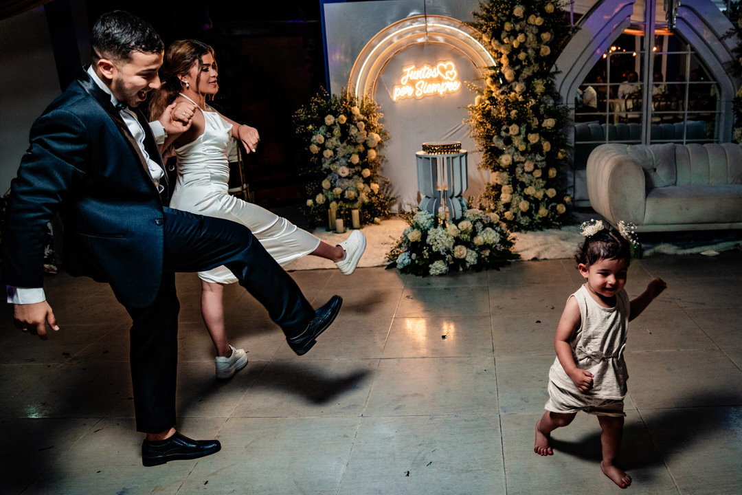 Retrato de los recién casados después de la ceremonia.