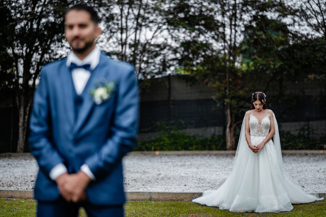 Retrato de los recién casados después de la ceremonia.