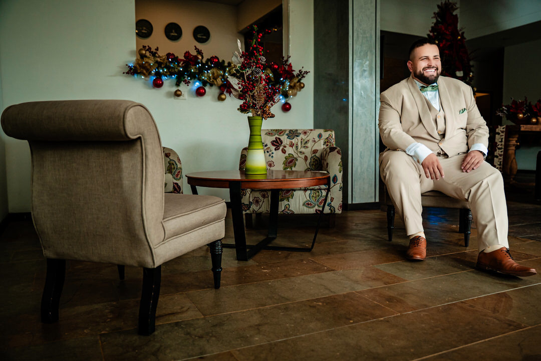 Retrato de los recién casados después de la ceremonia.