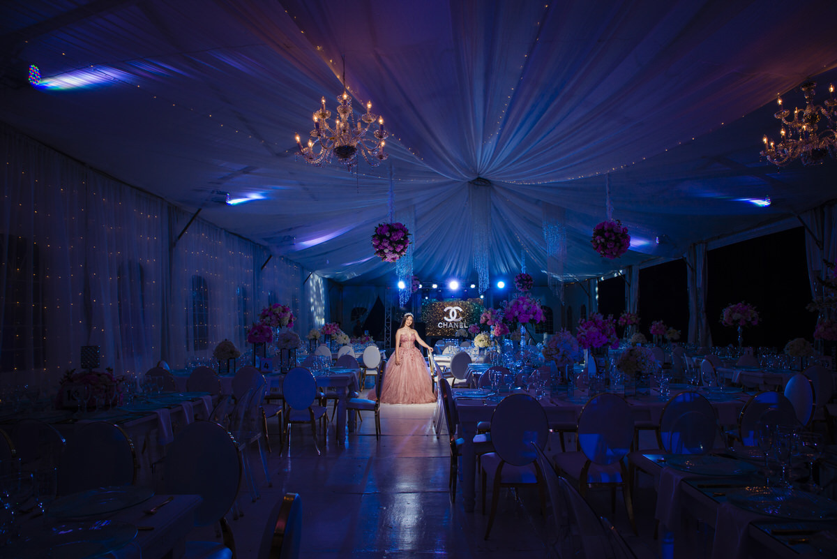 El salón en la fiesta de quince años de Ximena