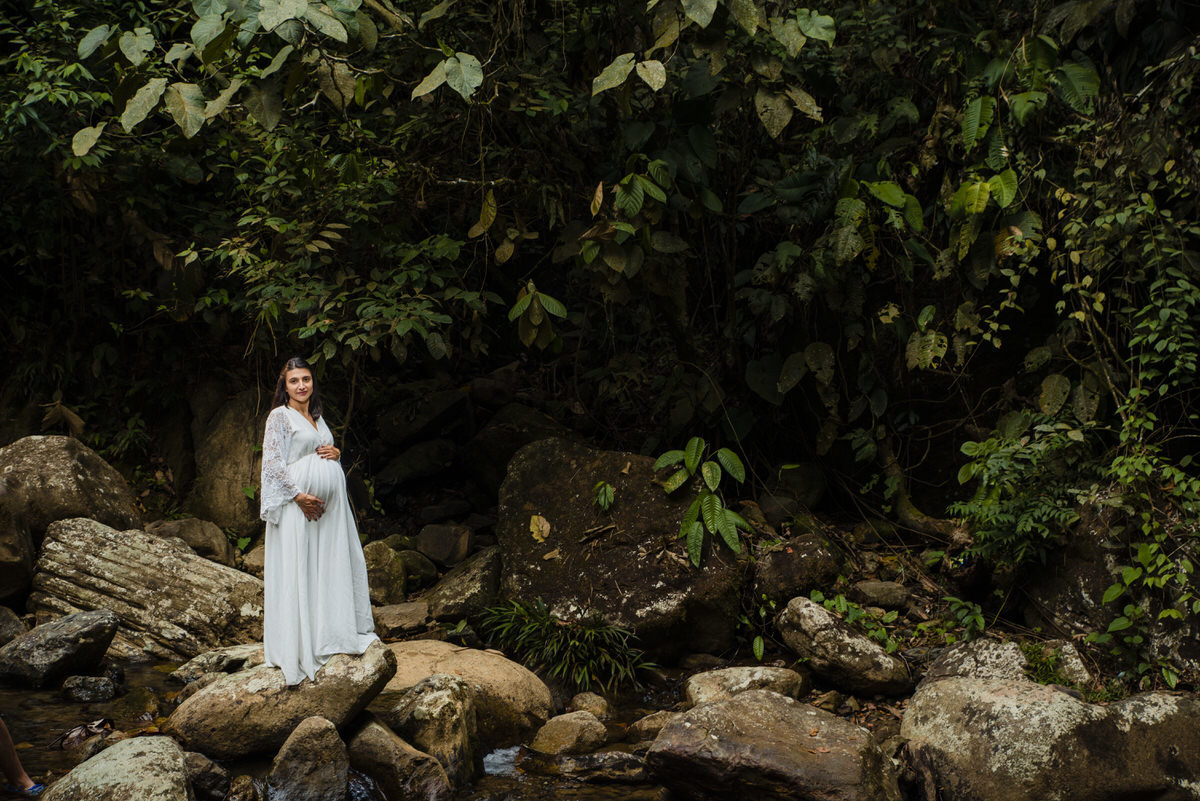 Sesión de maternidad en cascada