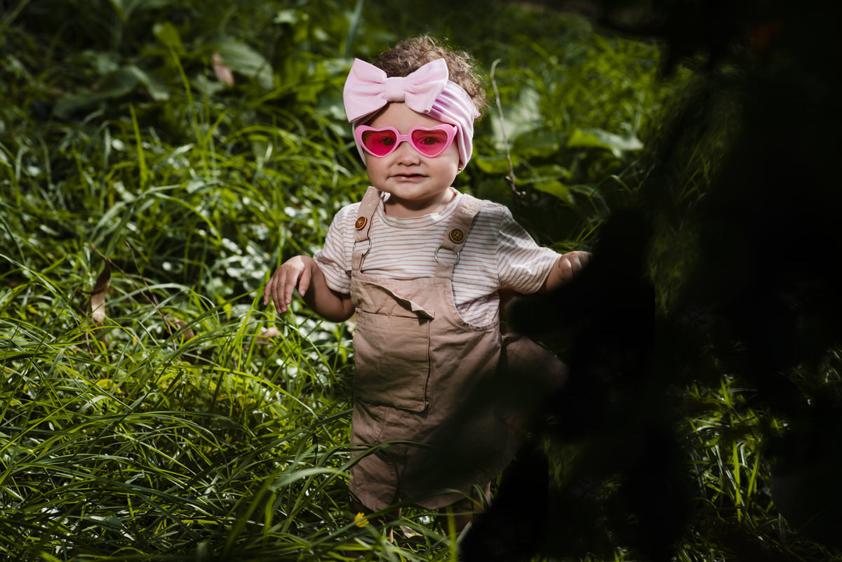 Mariángel con gafas en su primer año