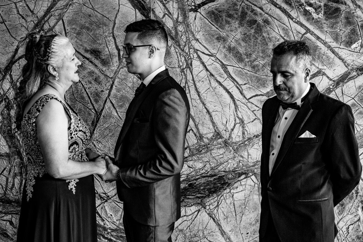 Estiven con los papás en su boda