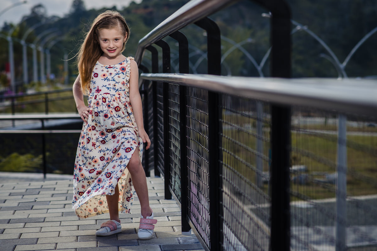 Paulina con su vestido largo
