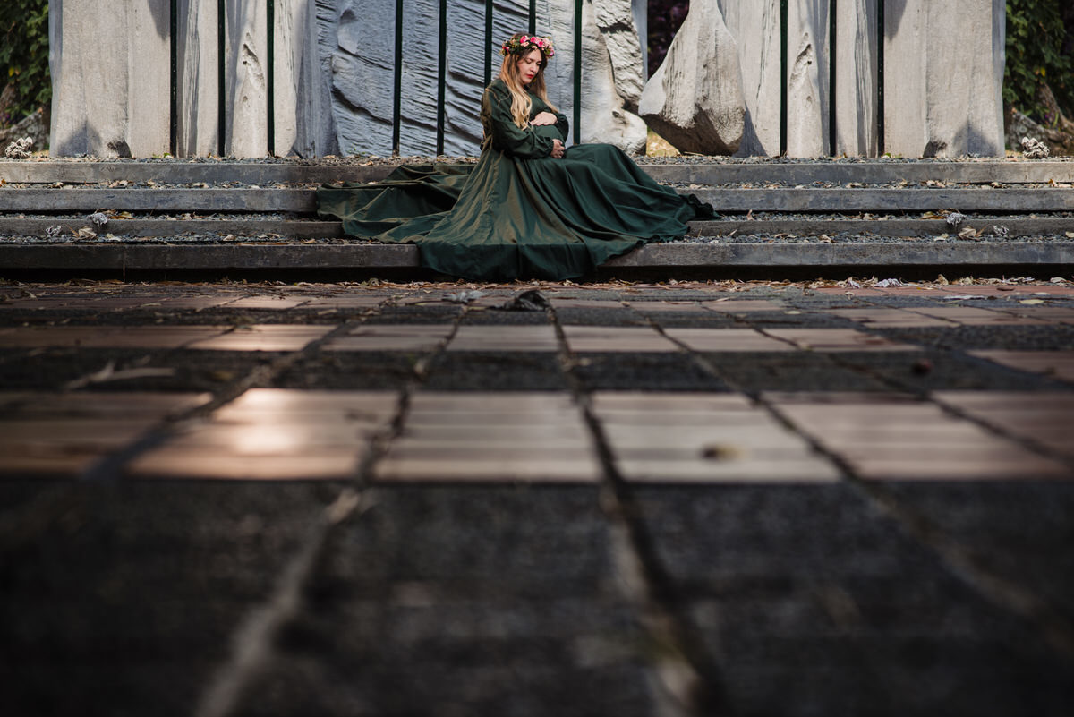 Marisol con su vestido de maternidad