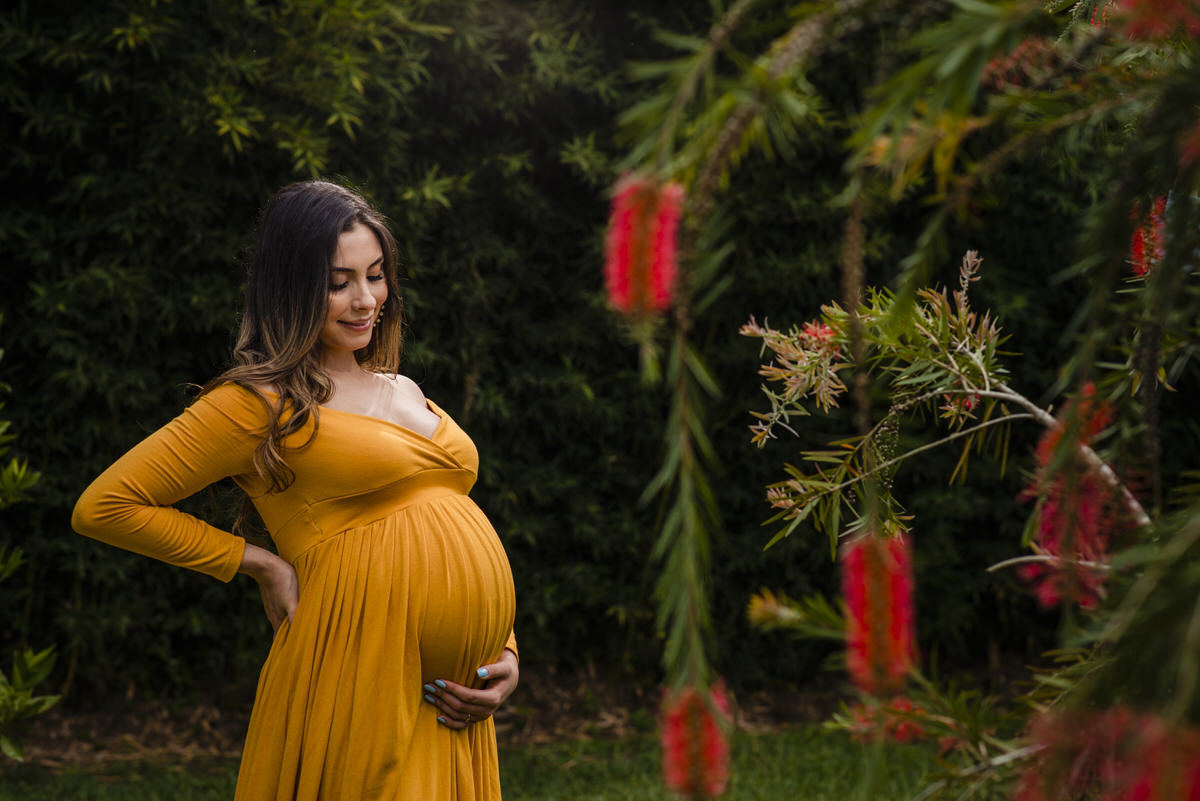 Viviana en su sesión de maternidad en espera de Isaac