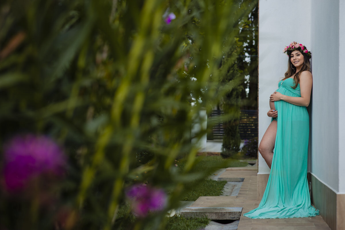 Viviana en su sesión de maternidad en espera de Isaac