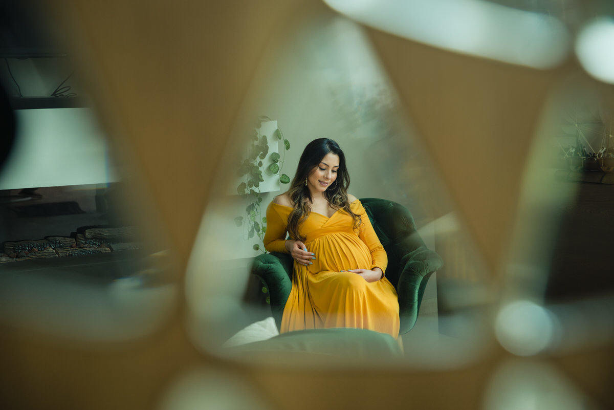 Viviana en su sesión de maternidad en espera de Isaac