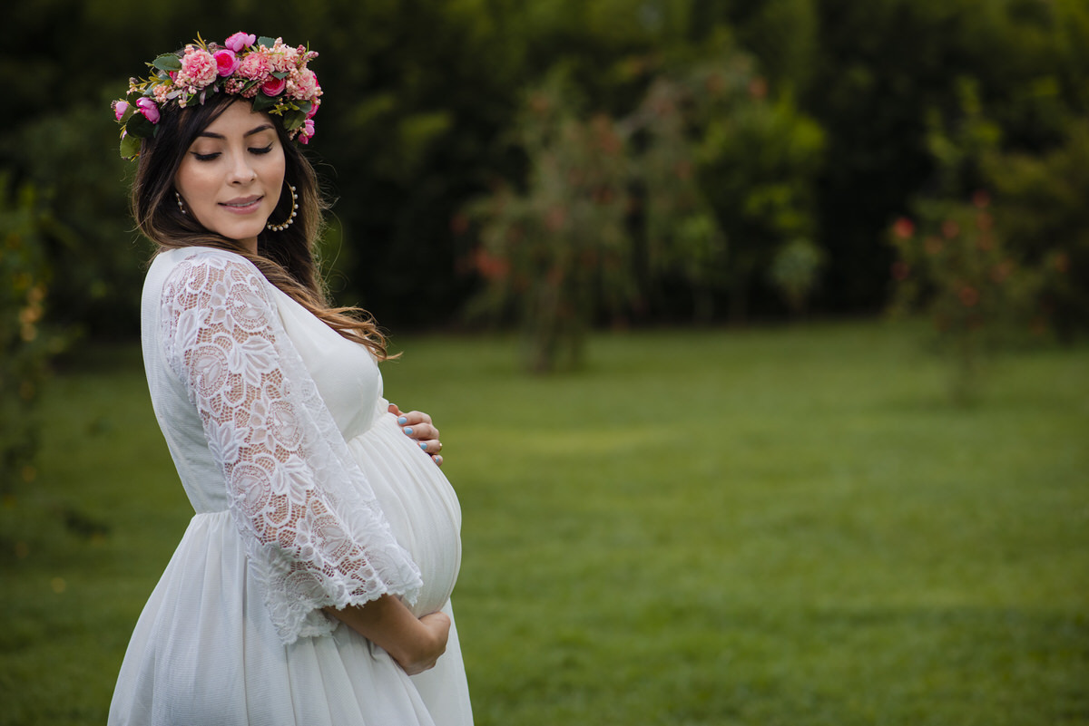 Viviana en su sesión de maternidad en espera de Isaac