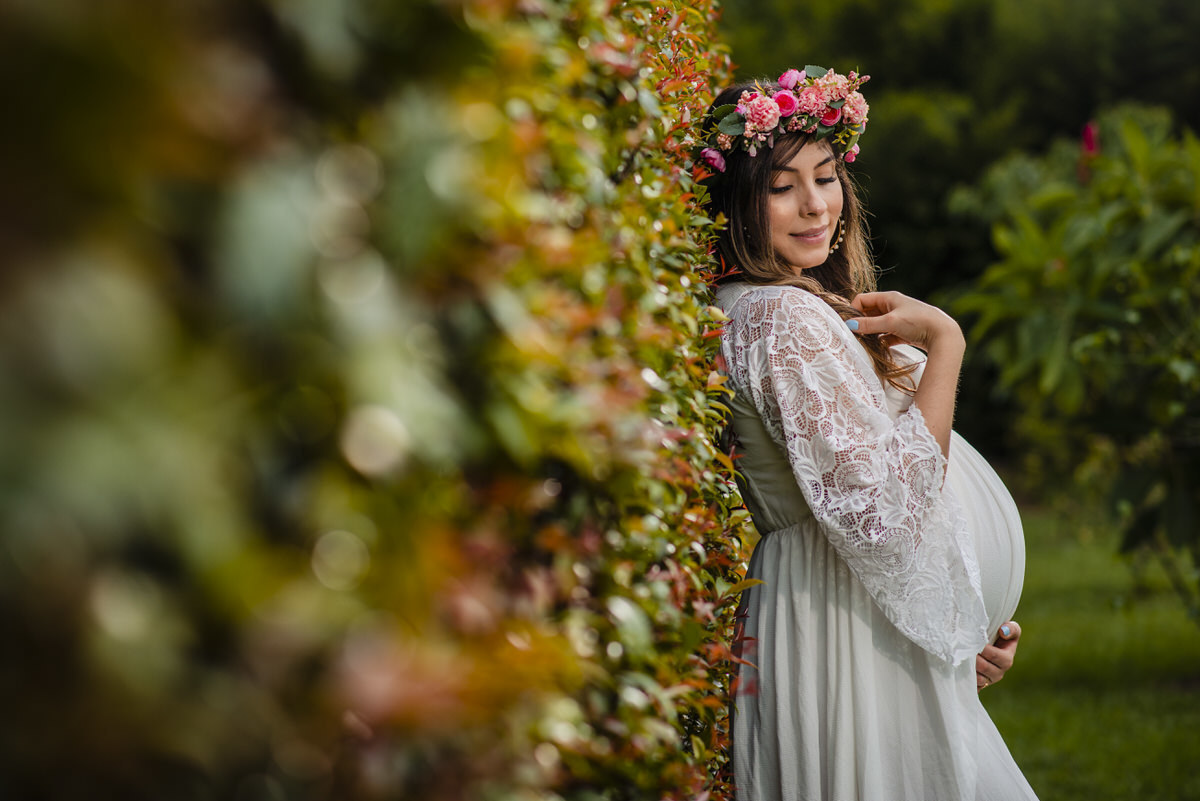 Viviana en su sesión de maternidad en espera de Isaac