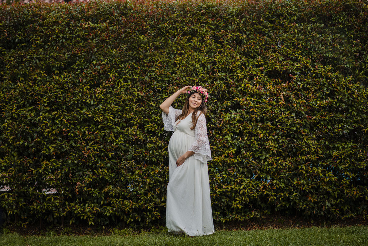 Viviana en su sesión de maternidad en espera de Isaac