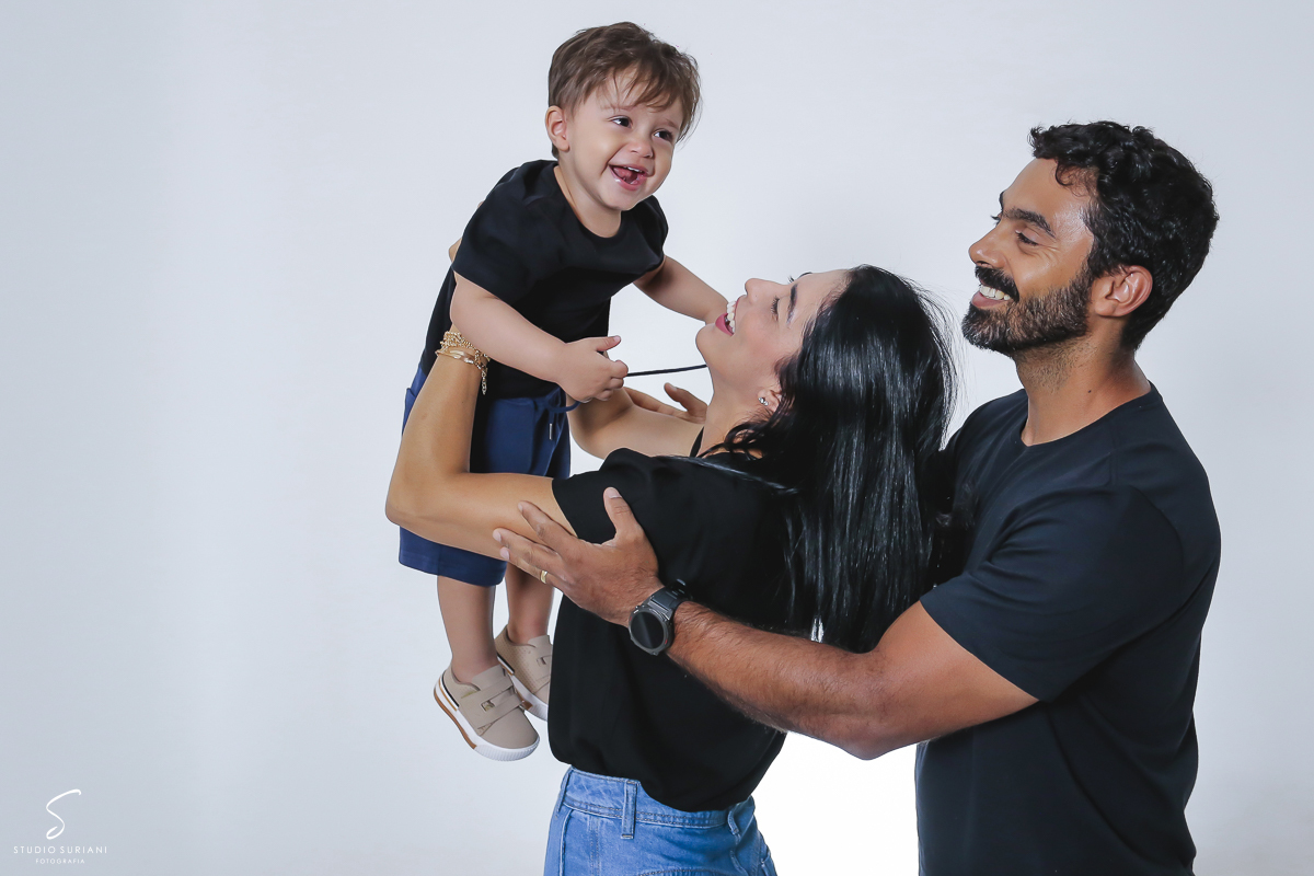 Família de Uberlândia fazendo ensaio