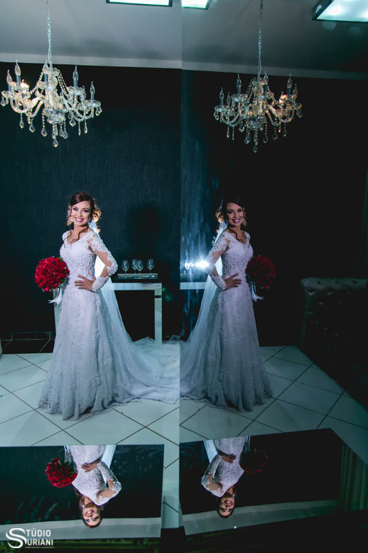 noiva karina printa para se casar com buque de flores vermelha