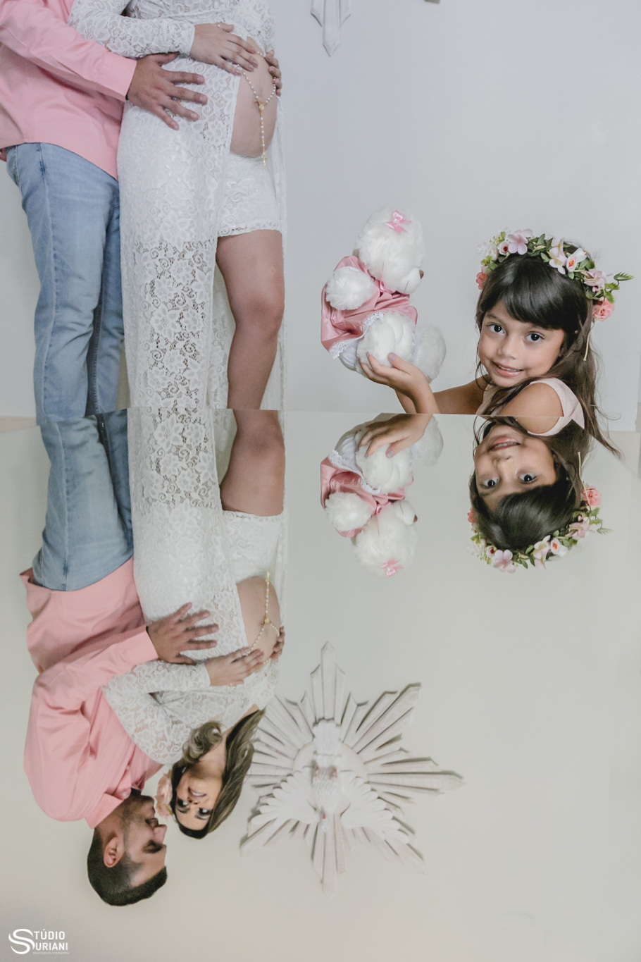 Ensaio com ursinho simbolizando a criança que irá chegar