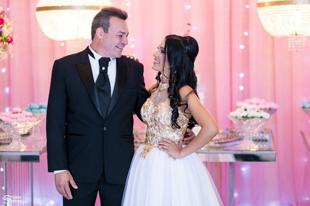 Fotografia com pai e debutante